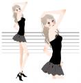 黒いワンピースの女